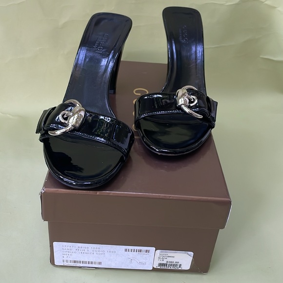 Vintage black/silver Gucci patent leather heels in original box - Picture 13 of 16